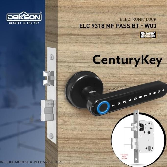 Electronic Lock Dekkson Elc 9318 Mf Pass Bt W03 Smart Lock