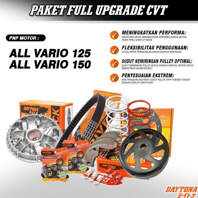 PAKET FULL UPGRADE CVT KARTEL ALL NEW VARIO 125/150 LED OLD/NEW DAYTONA
