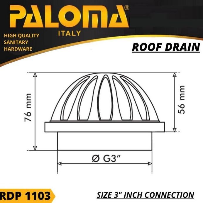 PALOMA RDP 1103 SARINGAN TALANG AIR DAK ATAS ROOF DRAIN 3 INCH