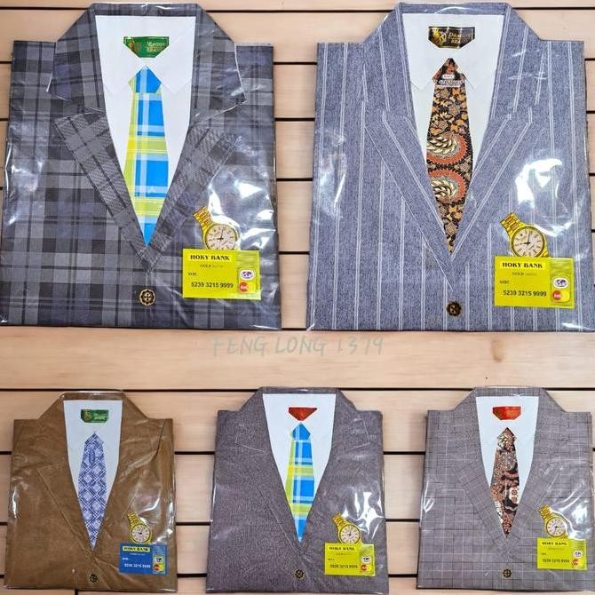 ready Set Baju Kemeja Jas dan Celana Kertas Pria untuk Sembahyang Leluhur