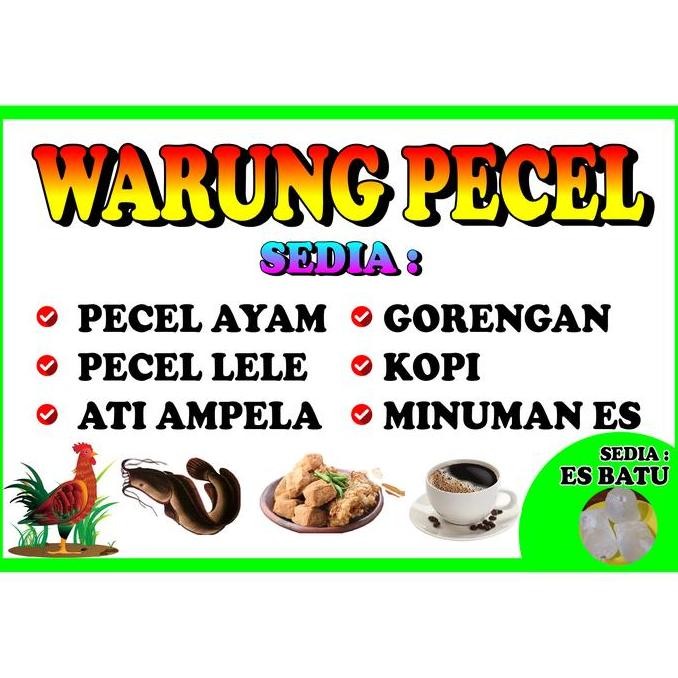 SPANDUK PECEL LELE BANNER PECEL LELE PECEL AYAM BAHAN FLEXY TEBAL HIGH RESOLUSI