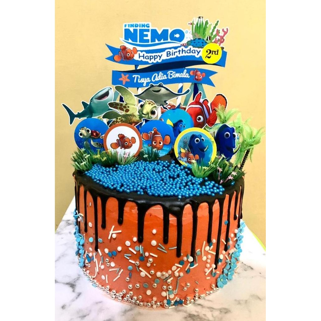 Cake Topper Nemo/Hiasan kue Nemo / Tusukan kue Finding Nemo