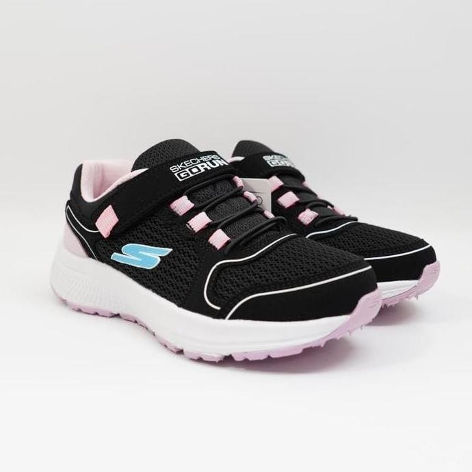 [dodol ] Sepatu Anak Perempuan Sekolah Skechers GoRun Premium Hitam Pink