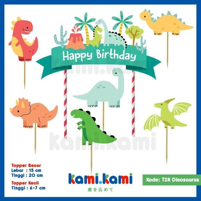 Cake Topper Tema Dinosaurus