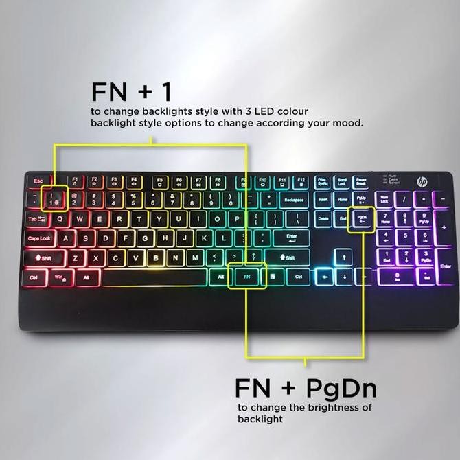TERBARU - Keyboard Gaming HP K120 Membrane Keyboard With Chocolate Keycaps RGB