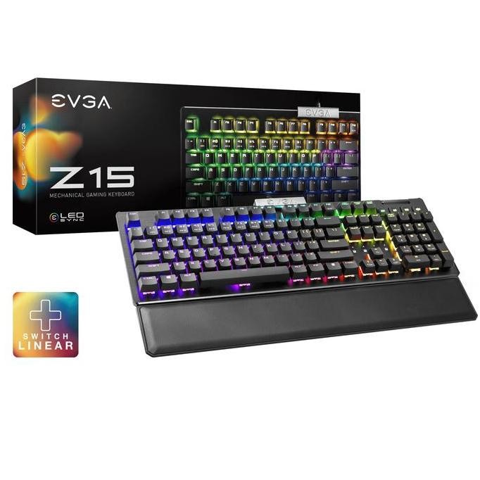 BEBAS ONGKIR - Mechanical Gaming Keyboard EVGA Z15 RGB Linear Switch RGB Backlit Led