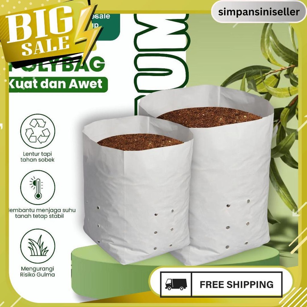 Polybag Putih 40 X 40 Isi 50 Lembar - Polybag Premium Putih / Putih - Hitam Putih Termurah