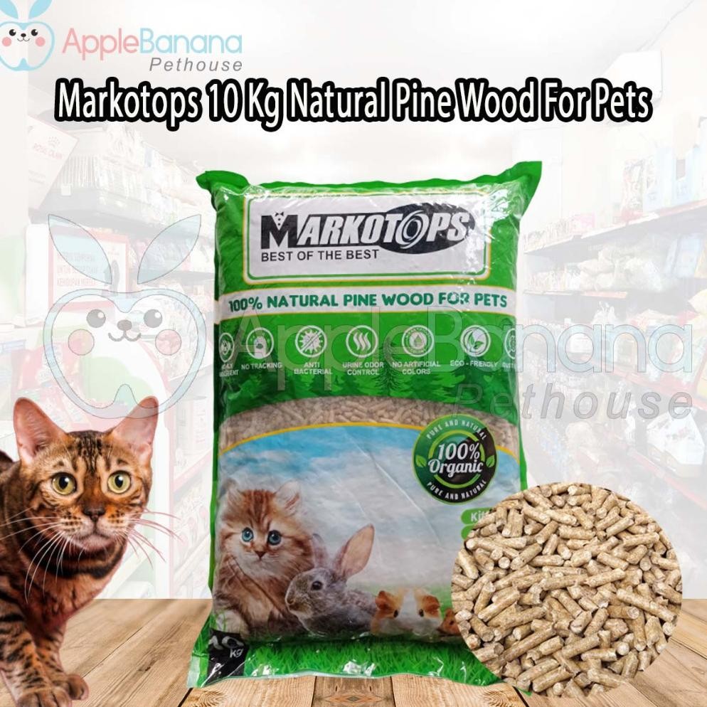 Premium Wood Pelet Markotops Natural Pine Wood 10Kg - Pasir Kayu Wood Pellet