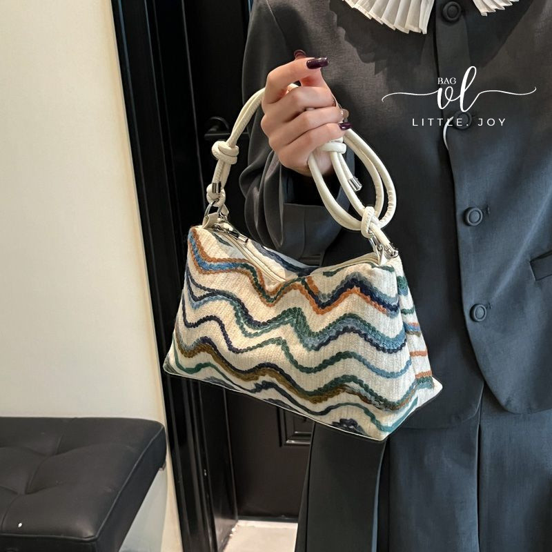Bohemian Style Canvas Bag2025New Commuter Bag Women's Shoulder Bag Crossbody Bag