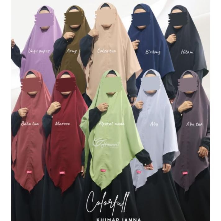 Khimar Janna Hawari Bahan Wolfis Exclusive Non Pad Cutting V Ukuran Xlxxl