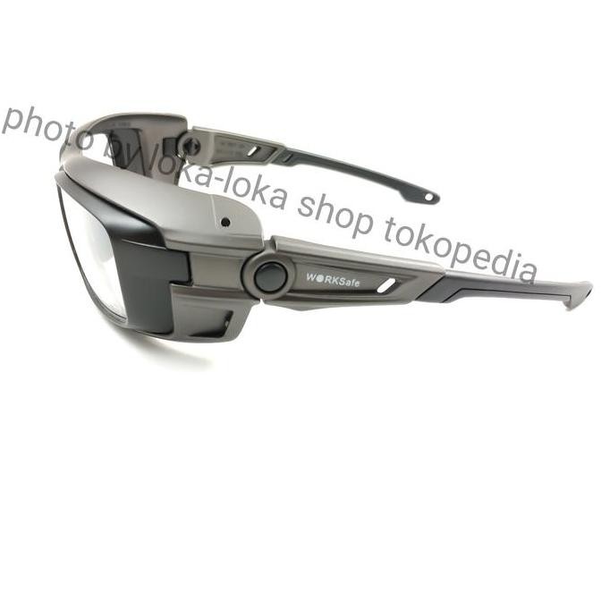 kacamata frame minus safety worksafe seri vector 3062 abu-abu hitam