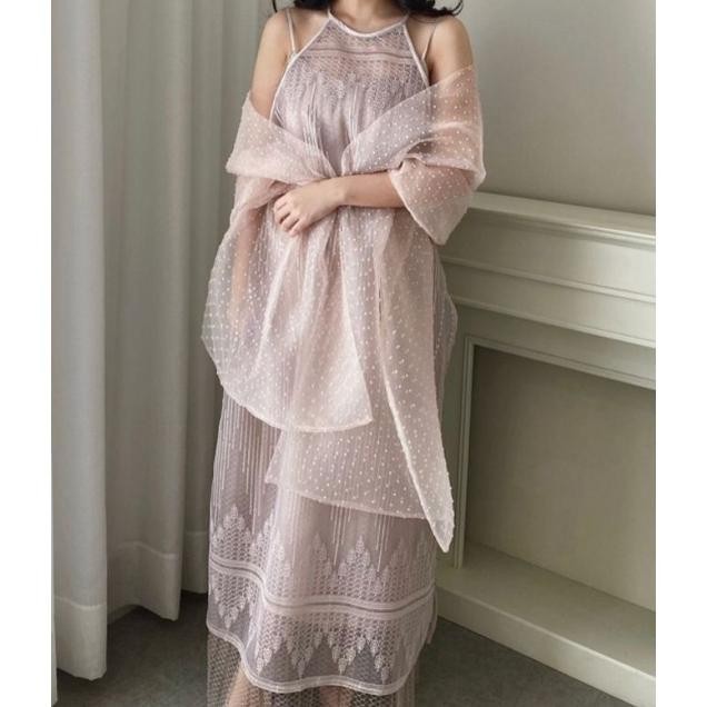 sa-324 Ah67 Selendang Organza Scraft Aksesoris Gaun Wanita Gaun Prewedding Scraft Organza Dot Premiu