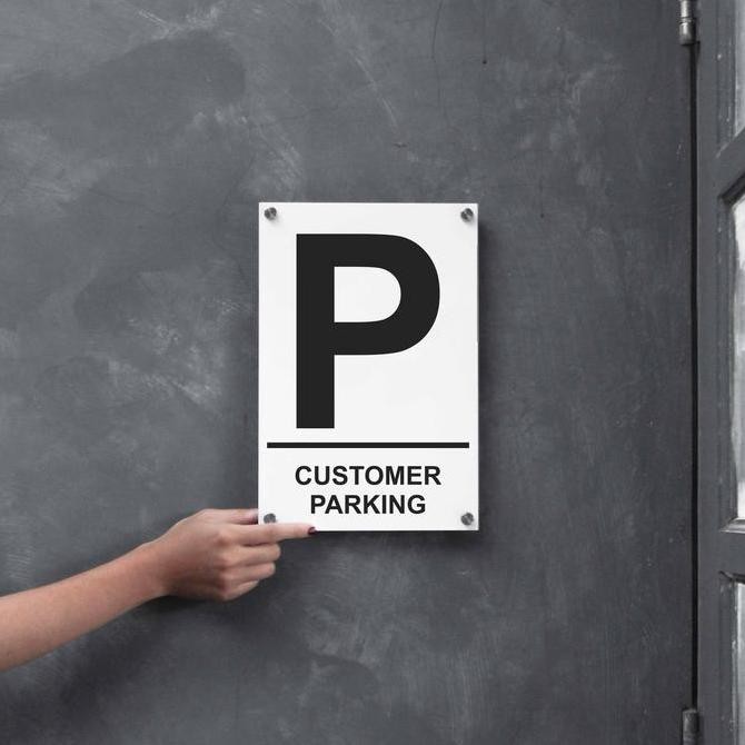 

READY STOCK PAPAN TANDA AKRILIK PUTIH PERSEGI 20 X 30 CM - CUSTOMER PARKING !!!!!