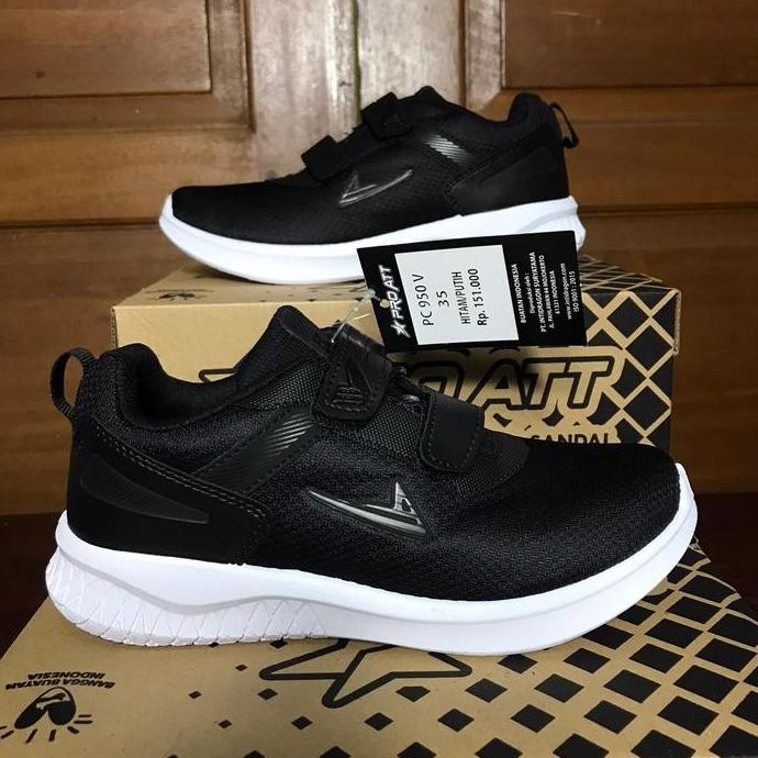 Sepatu Sneakers PRO ATT PC 950 V HP Size 31 32 33 34 35 36 37 38 Hitam Putih Sneaker Sekolah Anak Pe