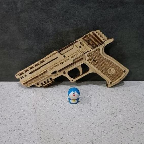 Mainan Puzzle Rakit Kayu Karet Rubber Band Gun DIY Woodworking Craft