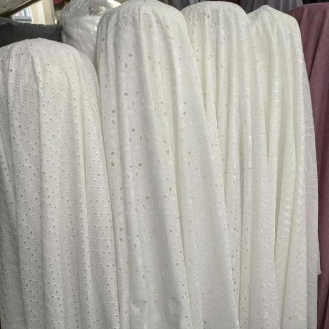 Kain Katun Bordir / Katun Bordir Bng / Katun Bordir Putih Ter-BARU