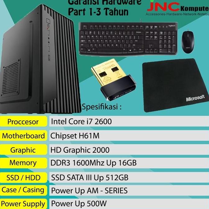 NEW CPU RAKITAN BARU INTEL CORE I7-2600 3.4GHZ PC KOMPUTER FOR OFFICE/HOME ORI