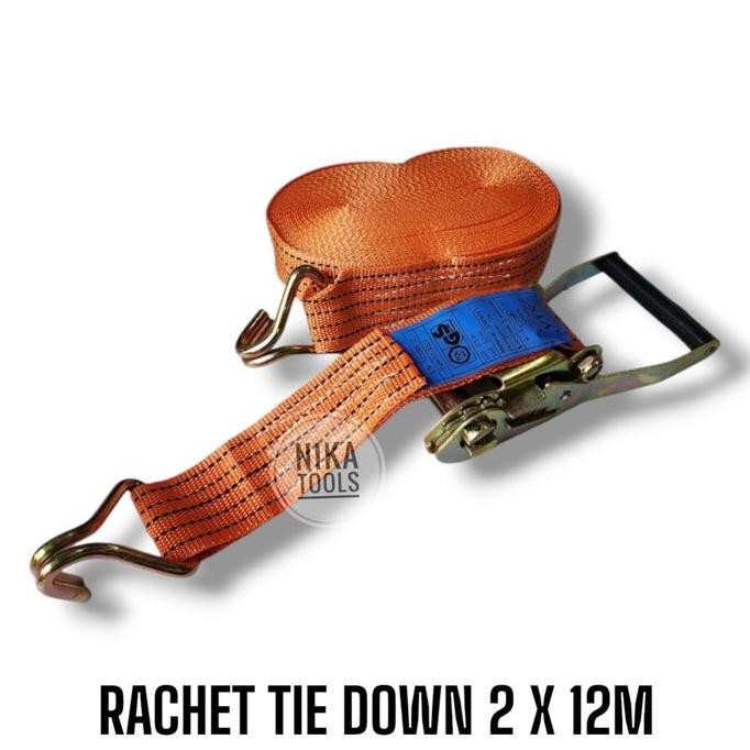 TERBARU - Rachet Tie Down Tali Krek Lashing Cargo 2" Inch x 12m