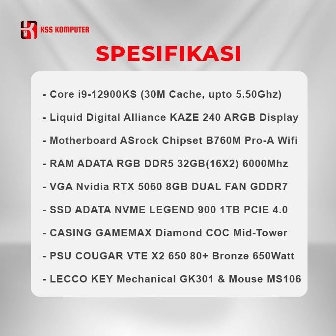 NEW [BARU] CPU KOMPUTER/PC RAKITAN CORE I9 12900K FOR GAMING DAN DESAIN ORI