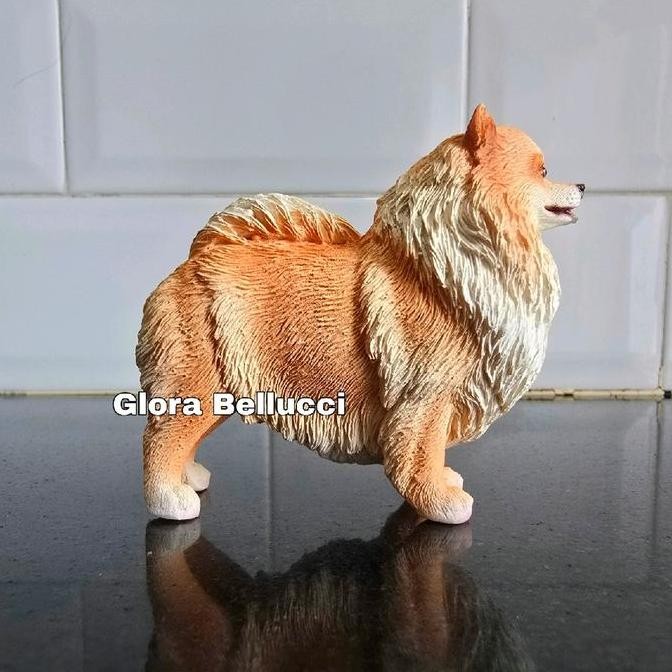 PATUNG ANJING MINI POM PAJANGAN DOGGY POMERANIAN DEKORASI HIASAN RUMAH