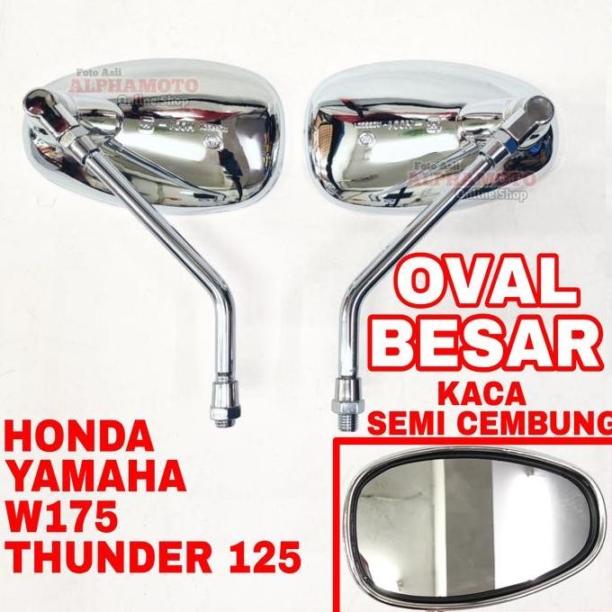 Spion Jumbo Classic Oval Retro Chrome W175 W250 Cb100 C70 Scoopy Genio Fazzio Thunder 125 250 Genio 