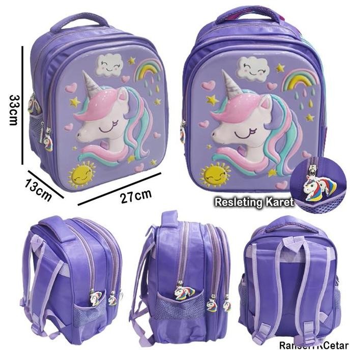 

Miliki Tas Ransel Sekolah Tk Kuda Pony Unicorn Owl Cetar Glossy 3Res Import