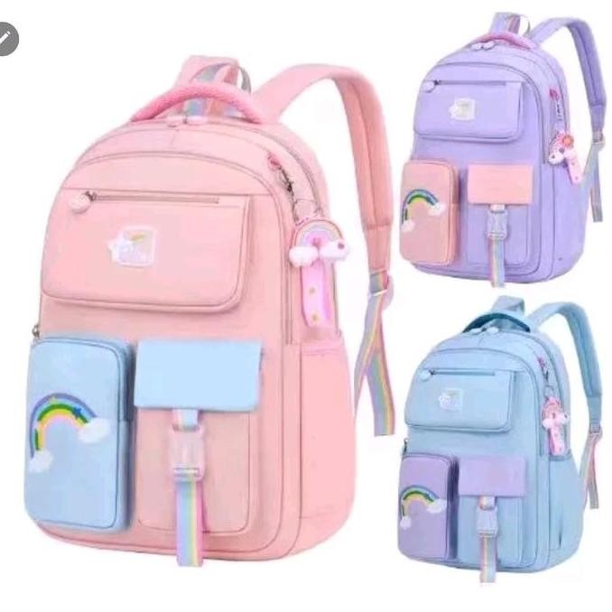 

Miliki Farnell - Gratis Gantungan! Tas Sekolah Anak Cewek Backpack Ransel Rainbow 717 Perempuan Sd Fashion