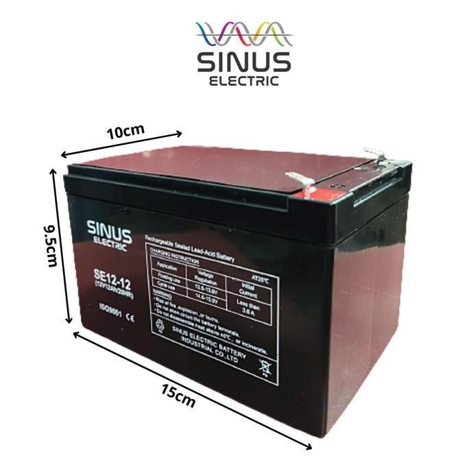 Aki Sepeda Listrik Selis 1 Paket 12V 12Ah Aki Vrla Sinus 12V 12Ah