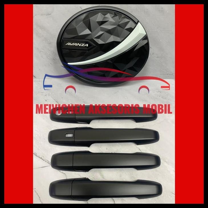 HOT DEAL PAKET TANK COVER DAN HANDLE ALL NEW AVANZA 2021 - 2022 HITAM PUTIH 