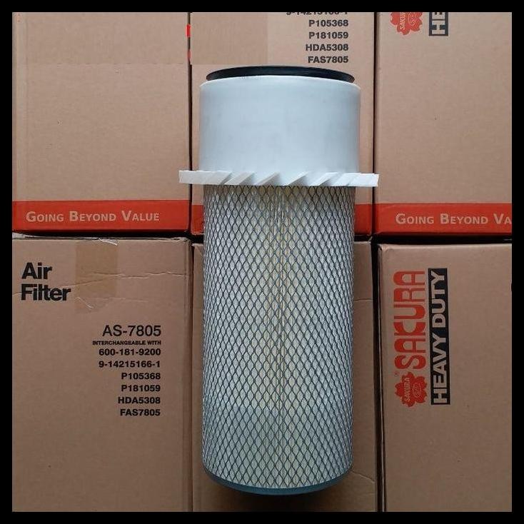 DISKON SAKURA AIR FILTER UDARA AS-7805 LEYLAND MASSEY FERGUSON ISUZU (OUTER), KOMATSU PC100-3, KOMAT