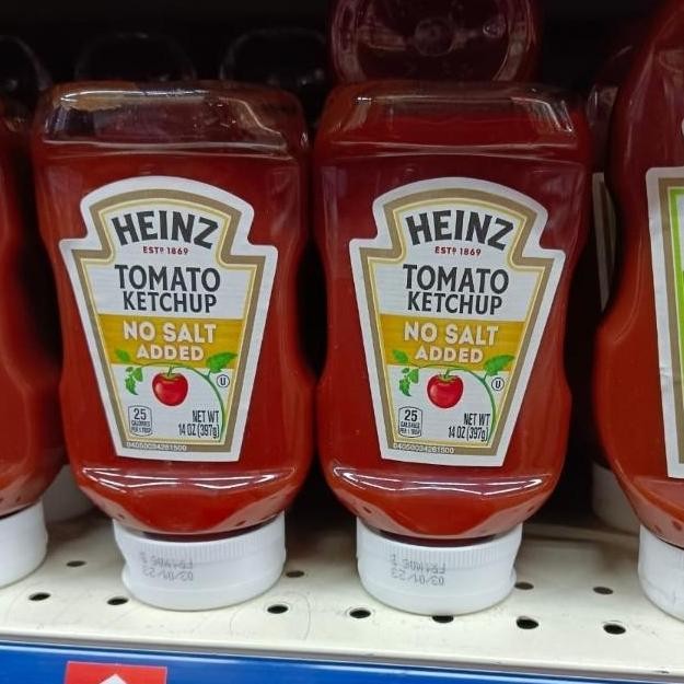 

heinz tomato ketchup no added salt 397gr sauce saus tomat tanpa garam H24