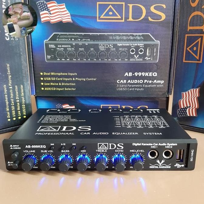 TERLARIS - Parametrik Audio Mobil Equalizer Bluetooth Karoke ADS AB-999KEQ