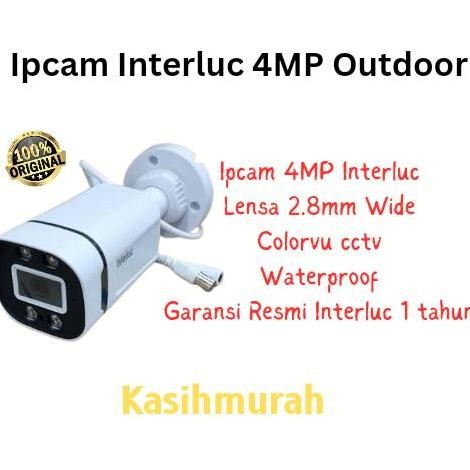 Ipcam Outdoor Colorvu 4Mp Interluc - Cctv Ipcam Interluc 4Mp Colorvu