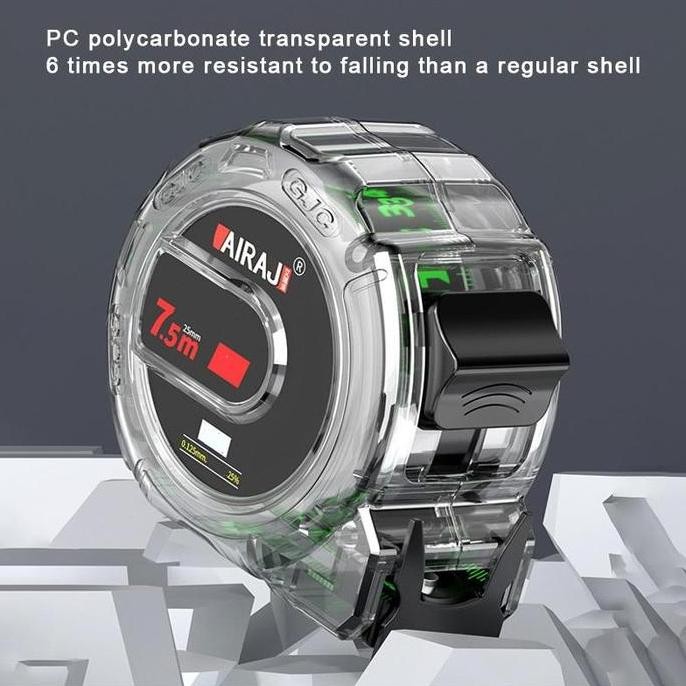 Meteran 10 Meter Paling Kuat/Transparan Meteran Gulung/Meteran Baja Anti Karat/Meteran Tukang Alat/P