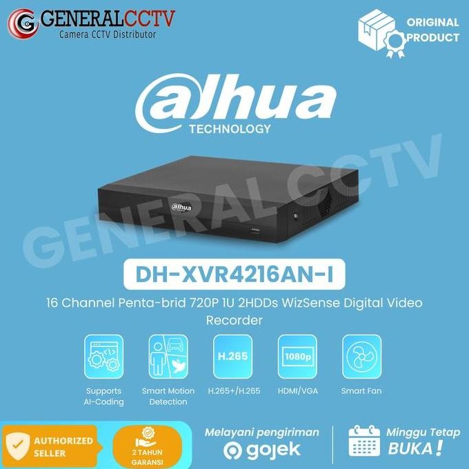 Dvr Cctv Dahua 16 Channel Penta-Brid Xvr4216An-I Wizsense Up To 2Hdds