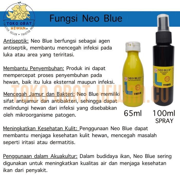 Wonder Neo Blue Obat Cair Untuk Mengobati Luka Dan Infeksi Jamur Pada Ayam Dan Hewan Lainnya