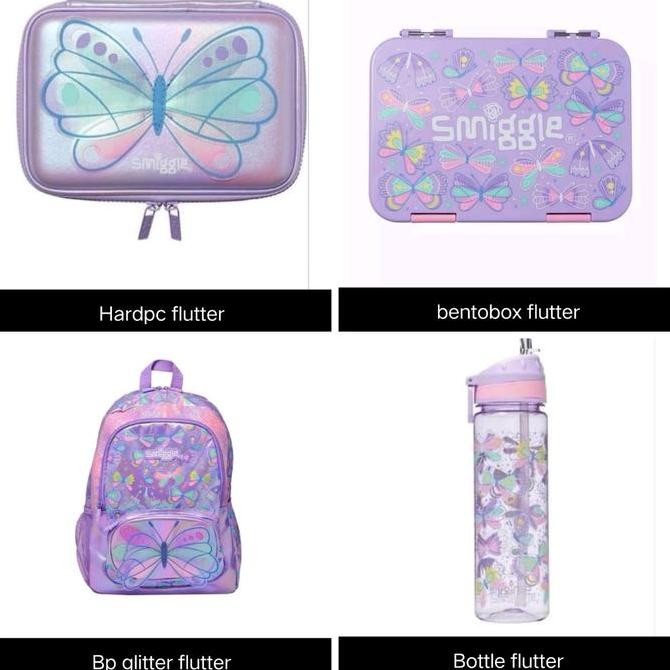 

NEW SMGLE FLUTTER BUTTERFLY BACKPACK, BENTO BOX, PENCIL CASE, BOTOL/KADO