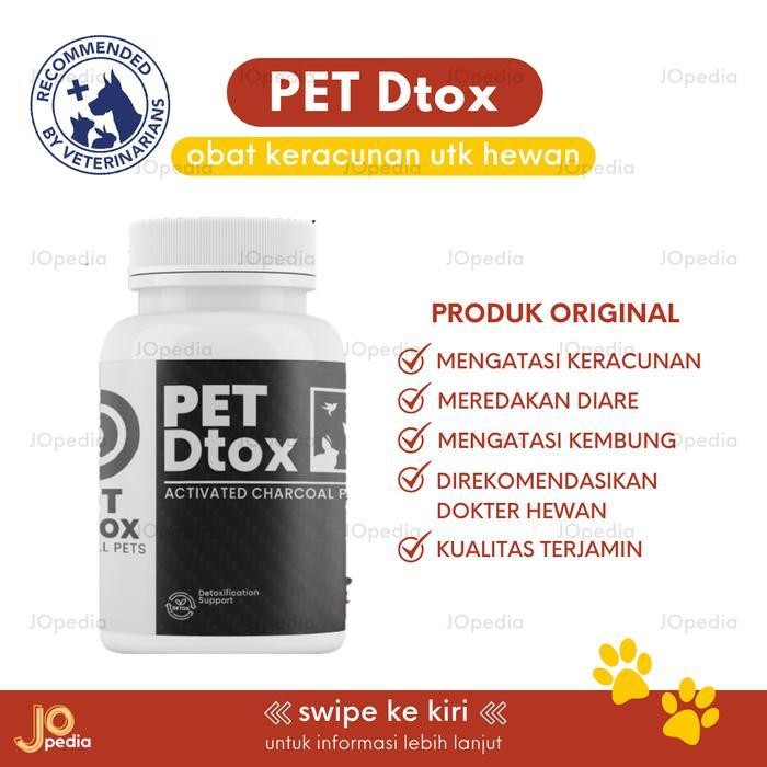 Pet Dtox Obat Keracunan Kucing Anjing Diare Kembung Norit Hewan Activated Charcoal