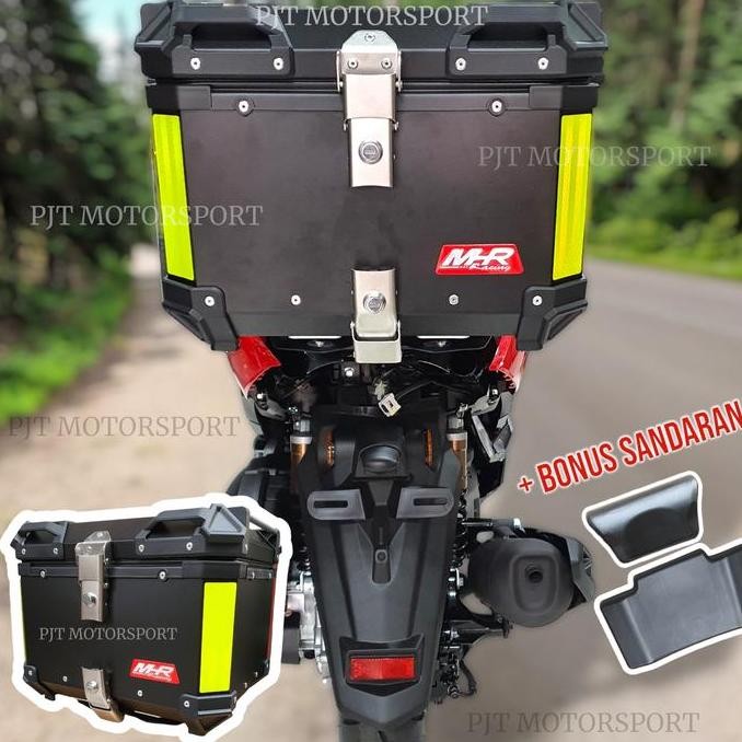 Top Box Motor Alumunium Pannier 45Liter Black Free Baseplate Mhr