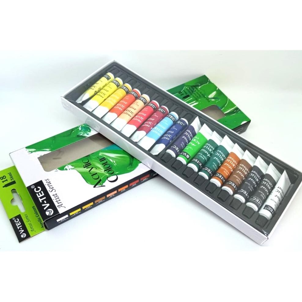 

V-Tec Acrylic Set Colours 6 Ml Set 18 V-Tec Cat Akrilik 18 Warna 618/A