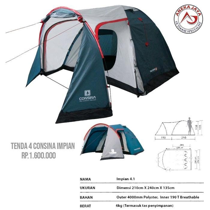 TENDA CAMPING 4 ORANG  CONSINA IMPIAN Outdoor