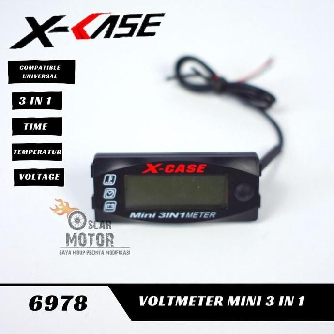 Voltmeter Spion 3 In 1 Plus Breket Mode Jam Suhu Aki Pnp High Volteg 3 Universal By Queen_Jaya_Motor