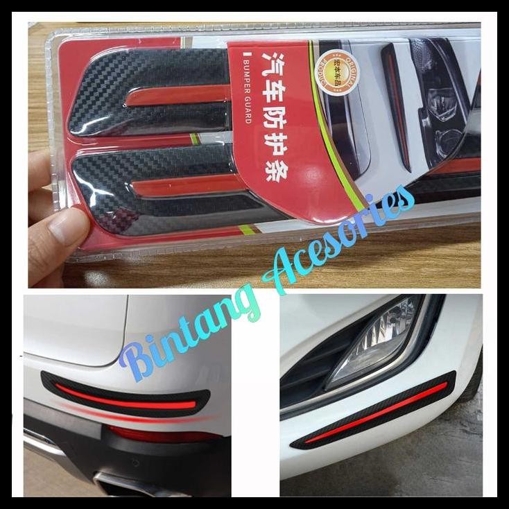 DISKON LIS BUMPER GUARD MOBIL MAZDA CX5 CARBON LIS MERAH