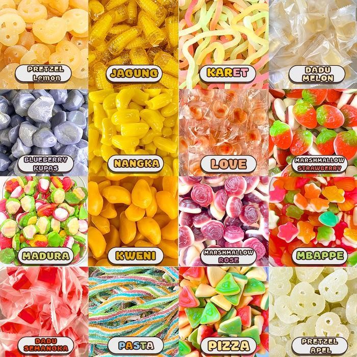 

Cri [Halal] Permen Jelly Gummy 200Gr + 50Gr + Toples Candy Snacks Cemilan Sweet Asem Monday Permen Halal Apple Permen Jelly Food Jeruk Makanan Jeli Salt Sweet Candy