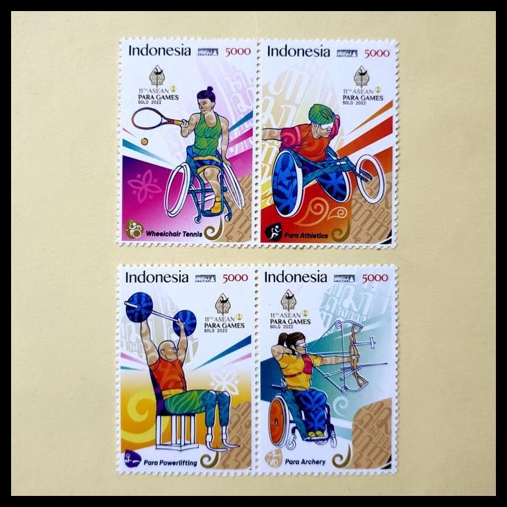 

GRATIS ONGKIR PRANGKO INDONESIA. 11TH ASEAN PARA GAMES, SOLO 2022. SET (4V) PRANGKO PRISMA !!!!!!
