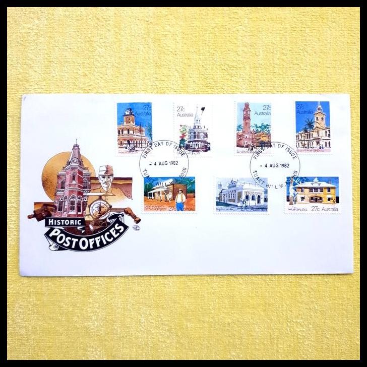 

BEST DEAL PRANGKO AUSTRALIA 1982. FDC HISTORIC POST OFFICES !