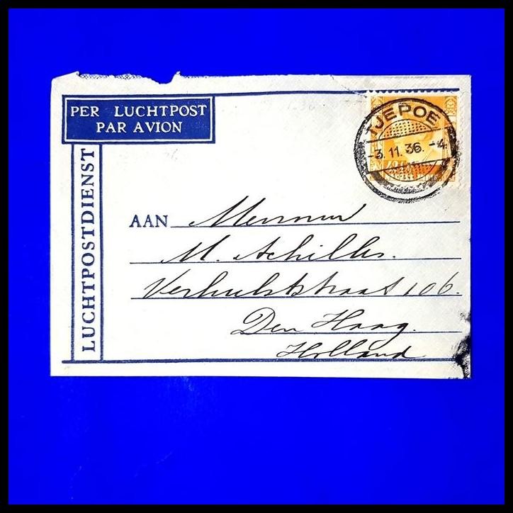 

HOT DEAL PRANGKO NED INDIE WILHELMINA 42 CENT DI SAMPUL, CAP TJEPOE 3.11.36 !!!!