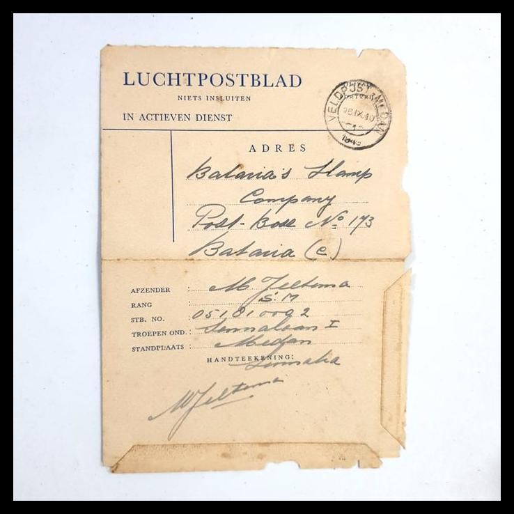 

HOT DEAL NED INDIE LETTERSHEET POS MILITER VELDPOST MEDAN 16.IX.1949 DIKIRIM KE PASAR BAROE, BATAVIA. ISTIMEWA. LANGKA