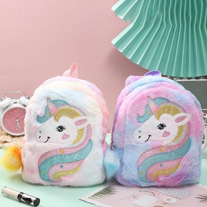 

Spesial Tas Ransel Bulu Uniqorn Princes Tas Ransel Anak Tk Tas Bulu Rainbow Tas Bulu Cantik Motif Sd