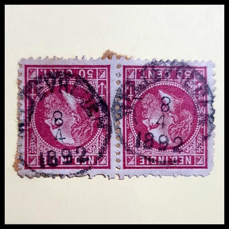 

TERBARU PRANGKO NED INDIE KING WILLEM III 50 CENT. CAP POS, WELTEVREDEN 1892 !!